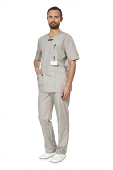 АУРА серый, мужской медицинский костюм