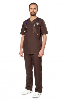 АУРА шоколад, мужской медицинский костюм