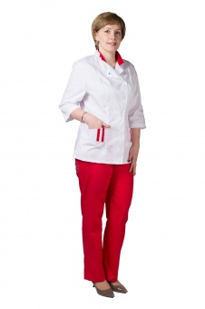 РОЗАЛИЯ, бело-красный медицинский костюм женский 