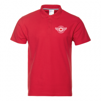 Рубашка поло мужская UNIFORM SMP красная с принтом КРЫЛЬЯ