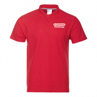 Рубашка поло мужская UNIFORM SMP красная с принтом ПРЕМИУМ