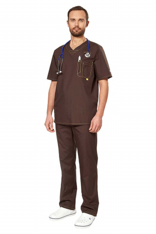 АУРА шоколад. Медицинский костюм коричневый